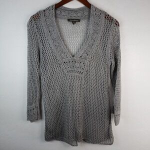 Tommy Bahama Women's Medium Gray Swimsuit‎ Knit Cover Up Top
